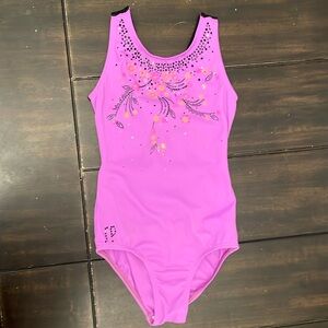 Sylvia P Black and Purple Gymnastics Leotard